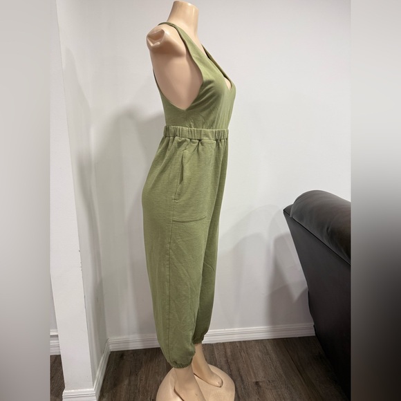 Free People Beach Kyle racerback mosstone green Jumpsuit - Picture 4 of 7
